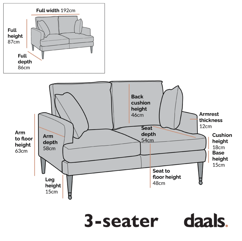 Brigette 3-Seater Mustard Velvet Sofa with Antique Brass Castor Legs - Image 6