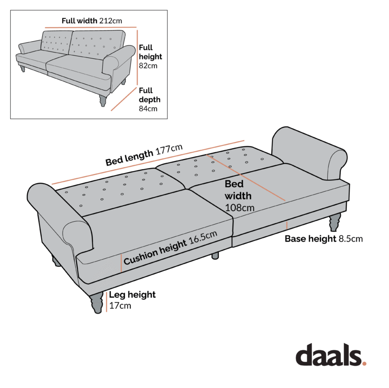 Hanney 3-Seater Chesterfield Sofabed in Mustard Yellow Velvet - Image 10