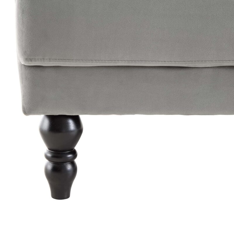 Hanney 3-Seater Chesterfield Sofabed in Grey Velvet - Image 17