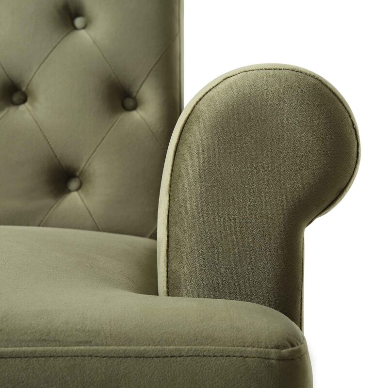 Hanney 3-Seater Chesterfield Sofabed in Moss Green Velvet - Image 16