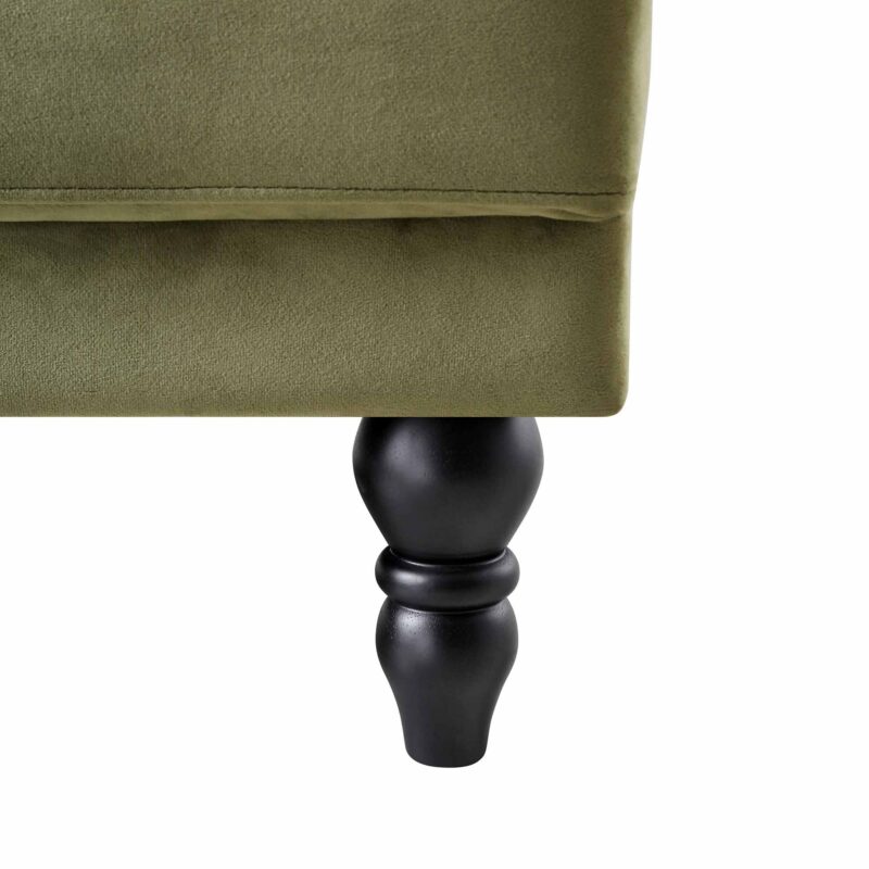 Hanney 3-Seater Chesterfield Sofabed in Moss Green Velvet - Image 17