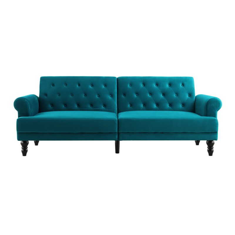 Hanney 3-Seater Chesterfield Sofabed in Teal Velvet - Image 4