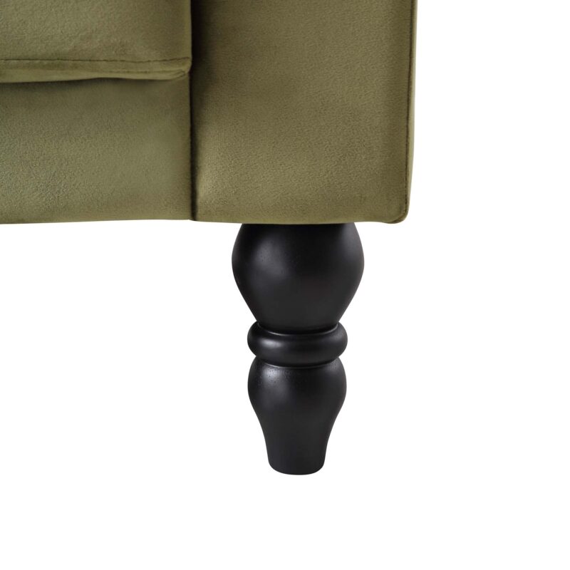 Hanney Chesterfield Chaise Sofabed in Moss Green Velvet - Image 17