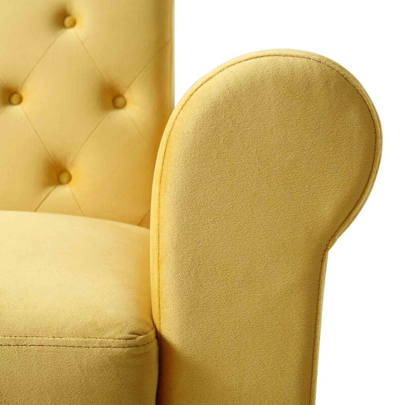 Hanney Chesterfield Chaise Sofabed in Mustard Yellow Velvet - Image 16