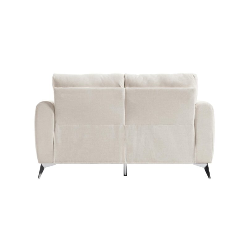 Noak 2-Seater Beige Woven Fabric Sofa with Chrome Legs - Image 8