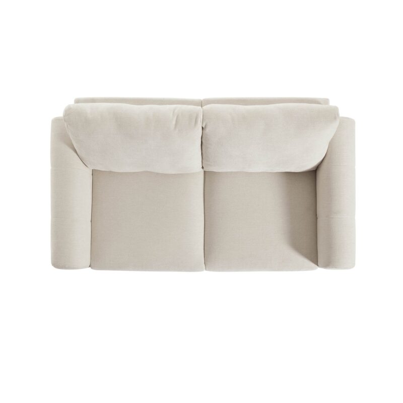 Noak 2-Seater Beige Woven Fabric Sofa with Chrome Legs - Image 10