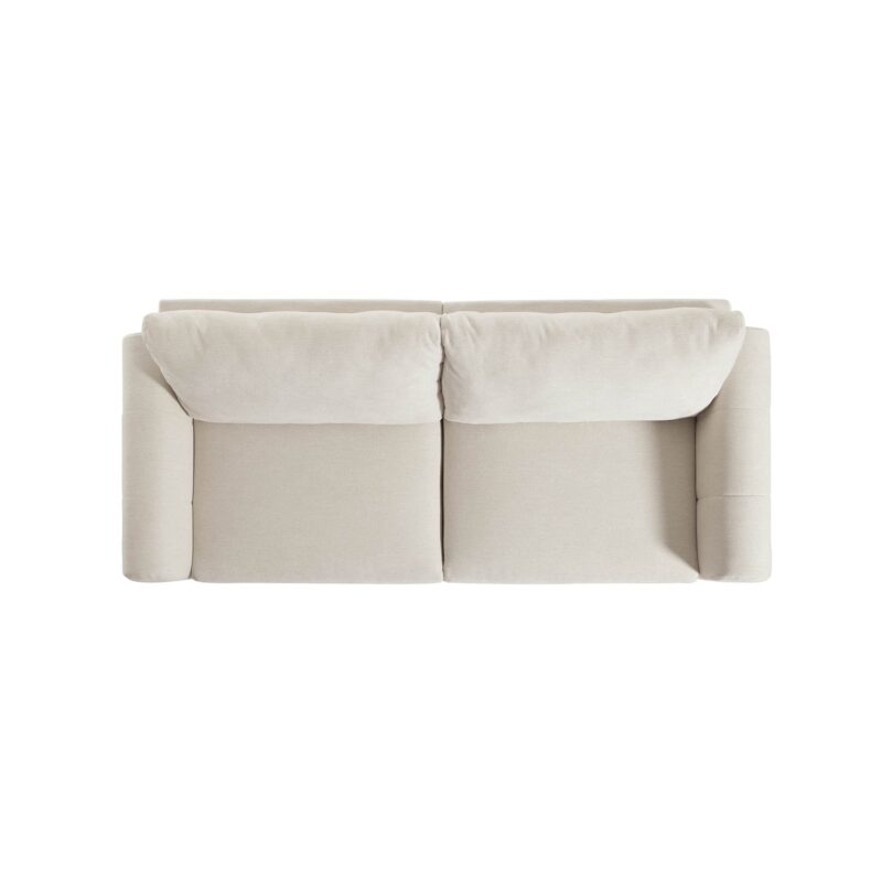 Noak 3-Seater Beige Woven Fabric Sofa with Chrome Legs - Image 10