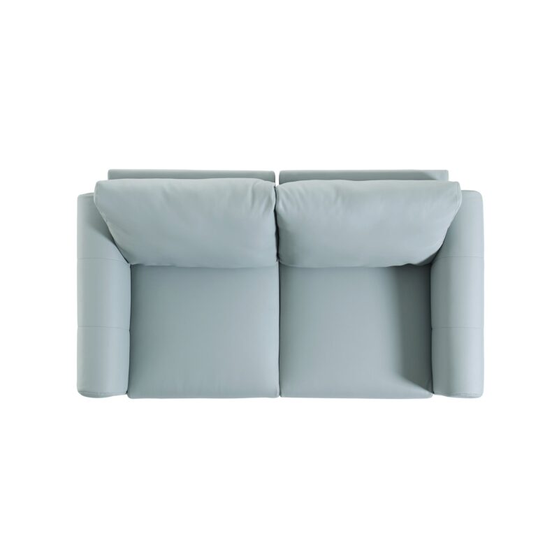 Noak 2-Seater Grey Faux Leather Sofa with Chrome Legs - Image 8