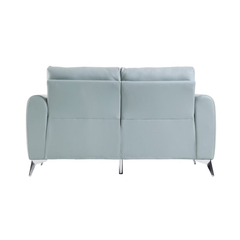 Noak 2-Seater Grey Faux Leather Sofa with Chrome Legs - Image 10
