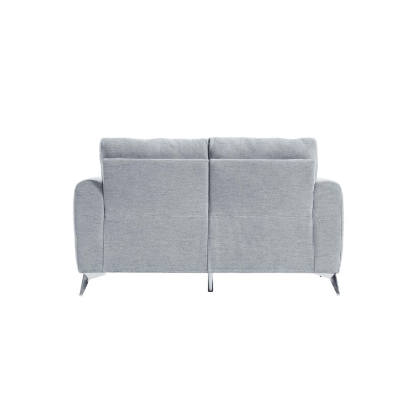 Noak 2-Seater Grey Woven Fabric Sofa with Chrome Legs - Image 7