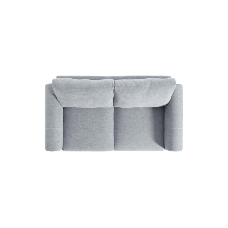 Noak 2-Seater Grey Woven Fabric Sofa with Chrome Legs - Image 9