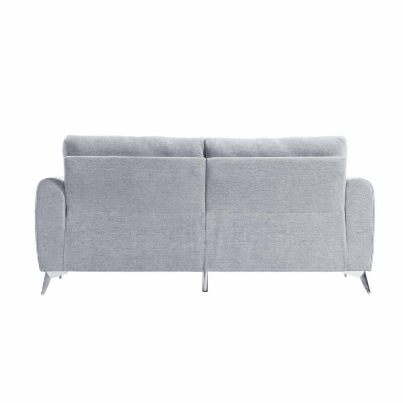 Noak 3-Seater Grey Woven Fabric Sofa with Chrome Legs - Image 8