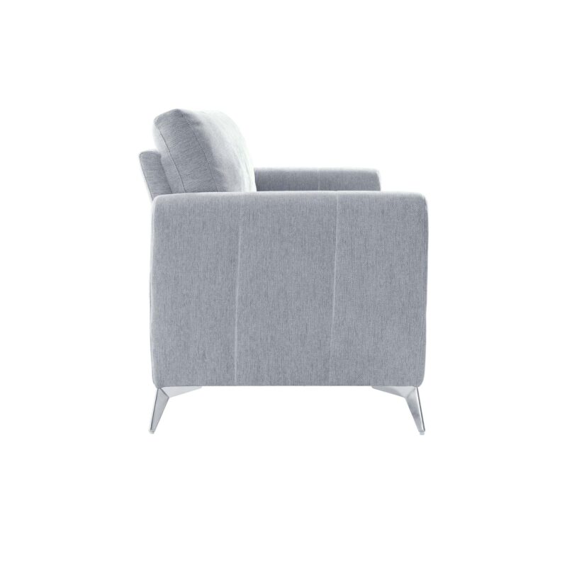 Noak 3-Seater Grey Woven Fabric Sofa with Chrome Legs - Image 9
