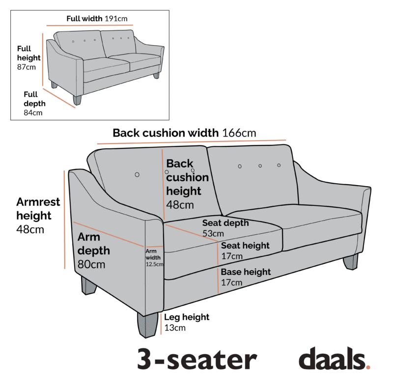 Harper 3-Seater Slope Arm Beige Woven Fabric Sofa - Image 6