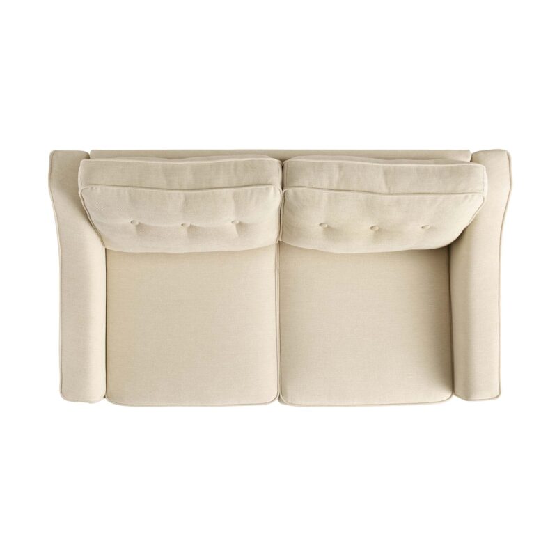 Harper  2-Seater Slope Arm Beige Woven Fabric Sofa - Image 5