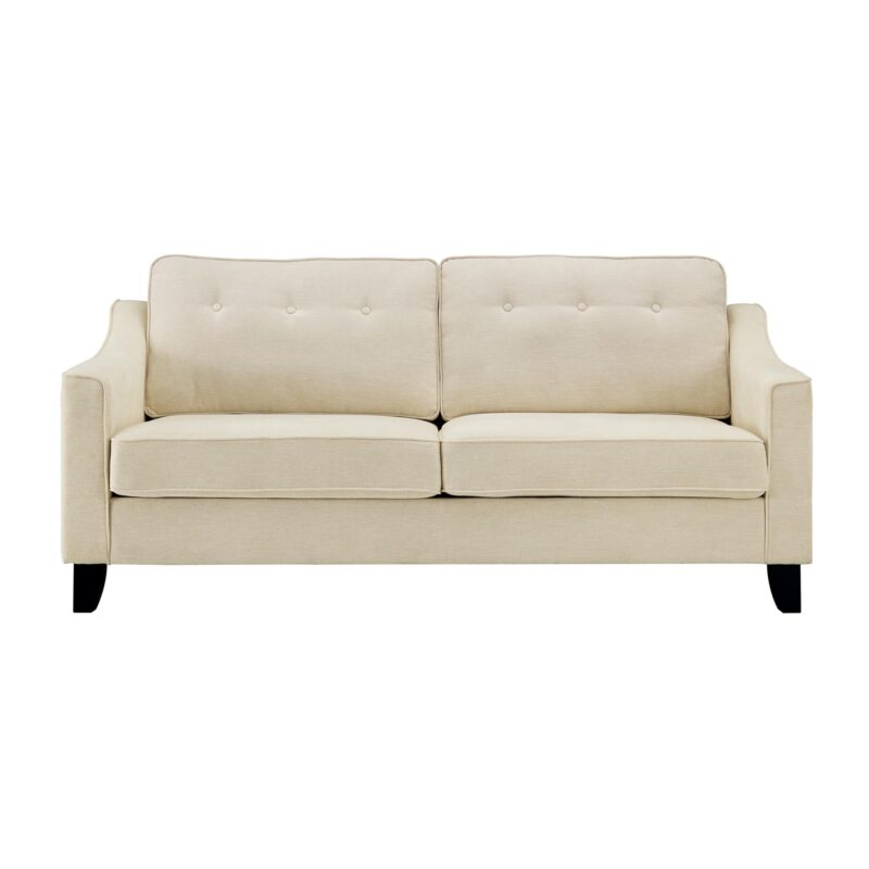 Harper 3-Seater Slope Arm Beige Woven Fabric Sofa - Image 4