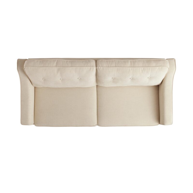 Harper 3-Seater Slope Arm Beige Woven Fabric Sofa - Image 7