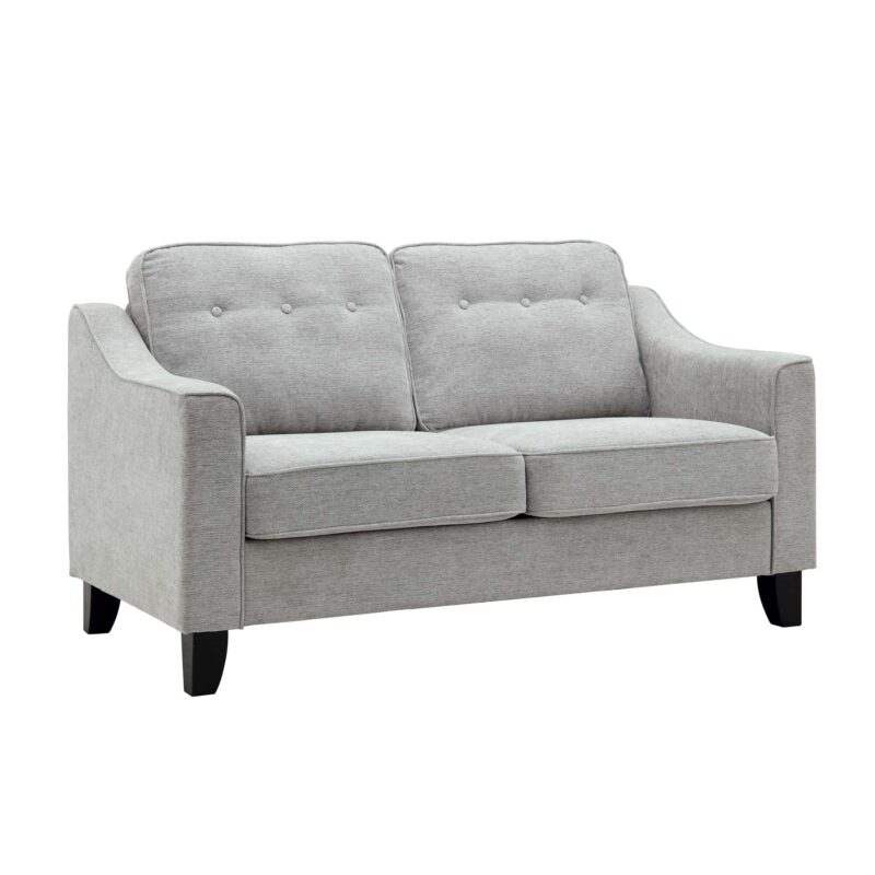 Harper 2-Seater Slope Arm Grey Woven Fabric Sofa - Image 4