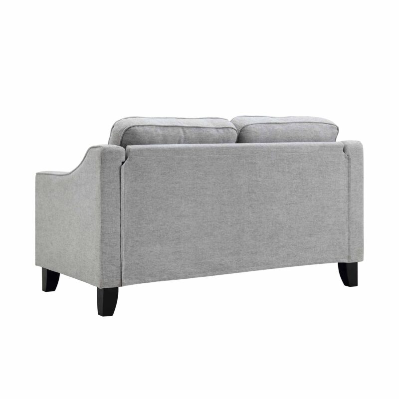 Harper 2-Seater Slope Arm Grey Woven Fabric Sofa - Image 7