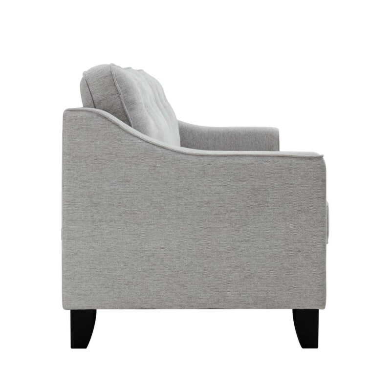 Harper 3-Seater Slope Arm Grey Woven Fabric Sofa - Image 7