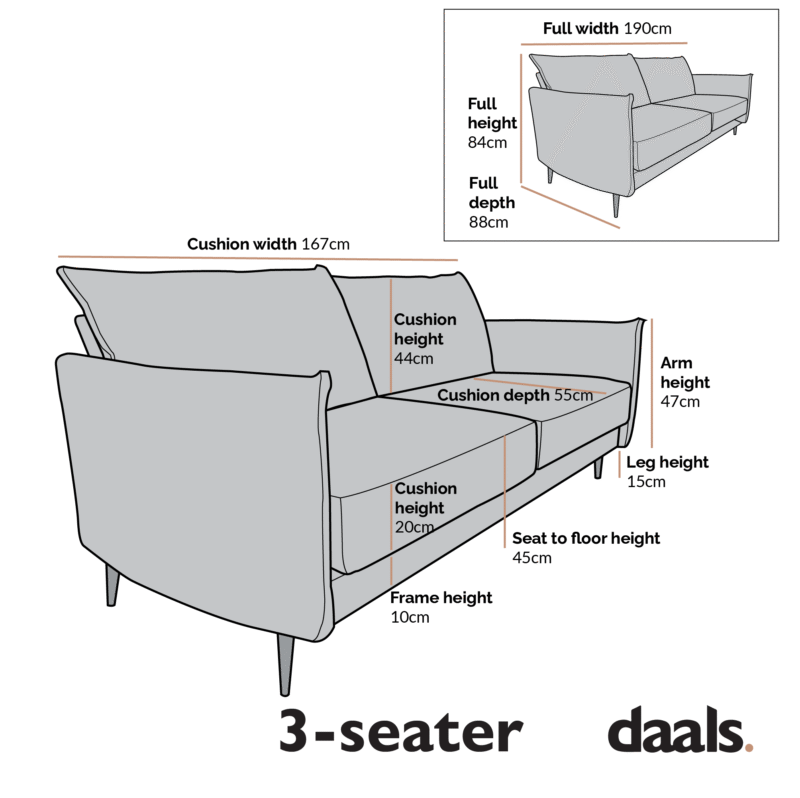 Bari Flax Blue Fabric Sofa - Image 9
