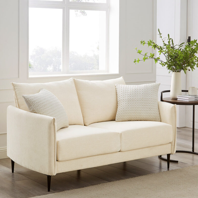 Bari Beige Woven Fabric Sofa - Image 2