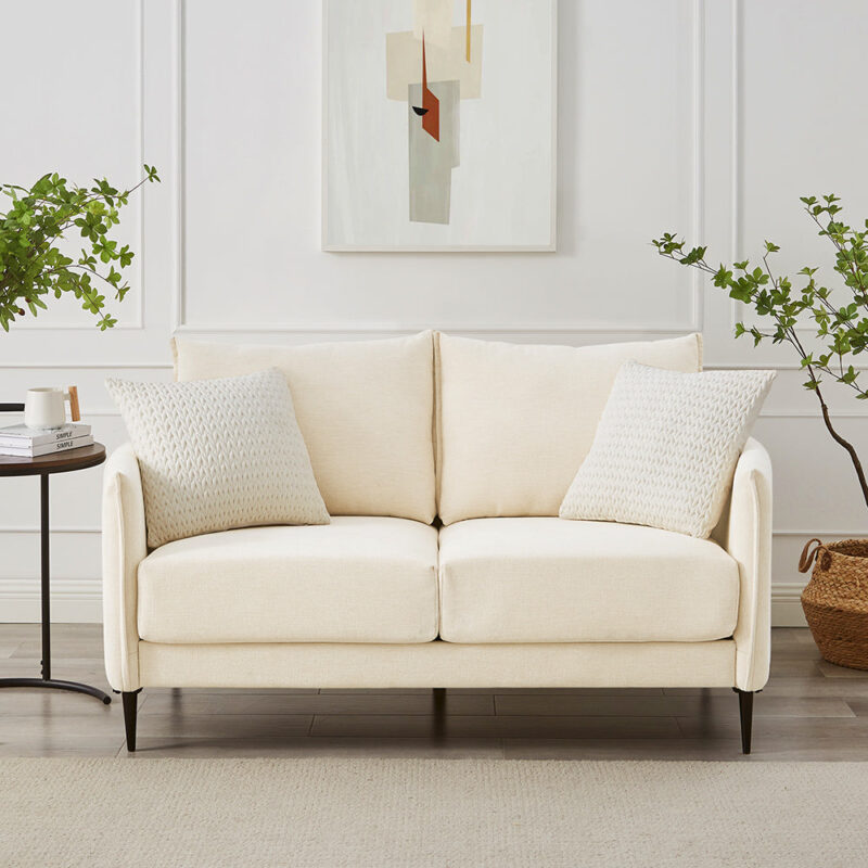 Bari Beige Woven Fabric Sofa - Image 4