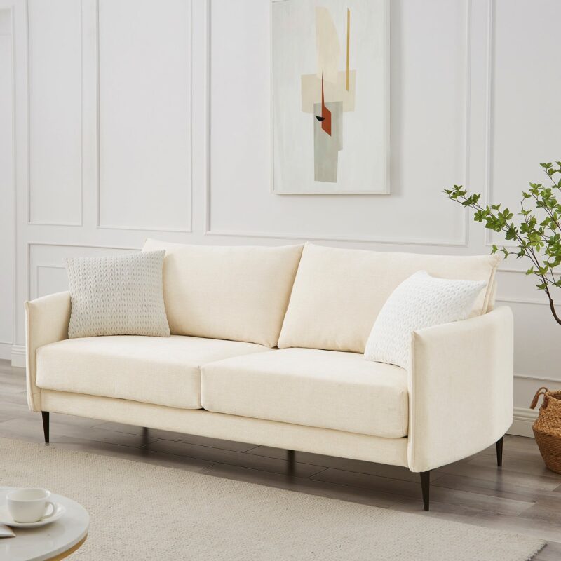 Bari Beige Woven Fabric Sofa - Image 3