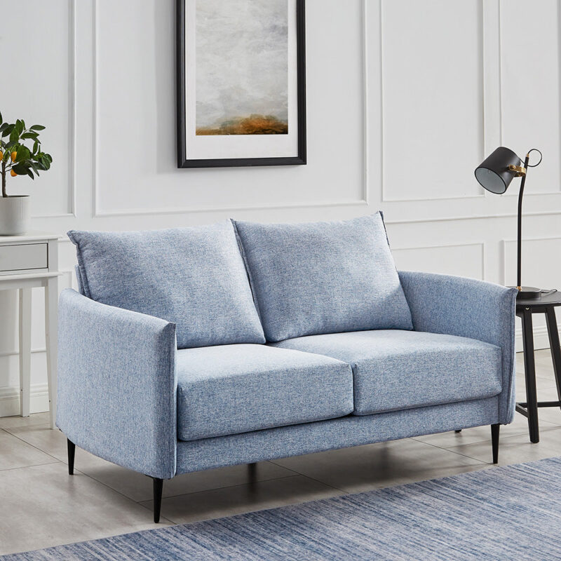 Bari Flax Blue Fabric Sofa - Image 3