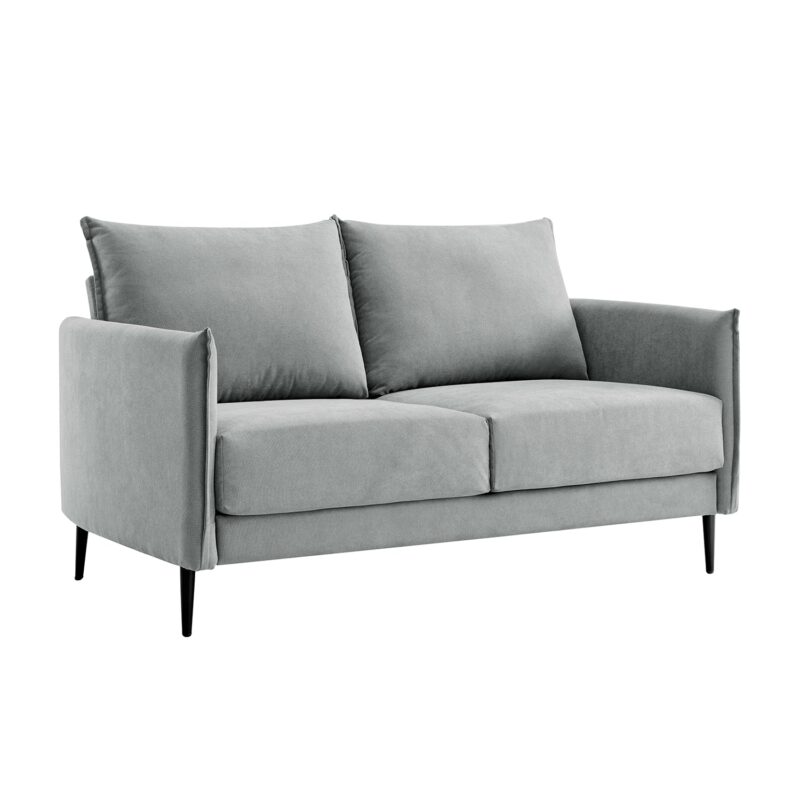 Bari Light Grey Brushed Fabric Sofa - Image 11