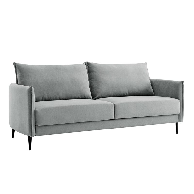 Bari Light Grey Brushed Fabric Sofa - Image 15