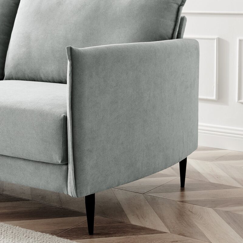 Bari Light Grey Brushed Fabric Sofa - Image 6