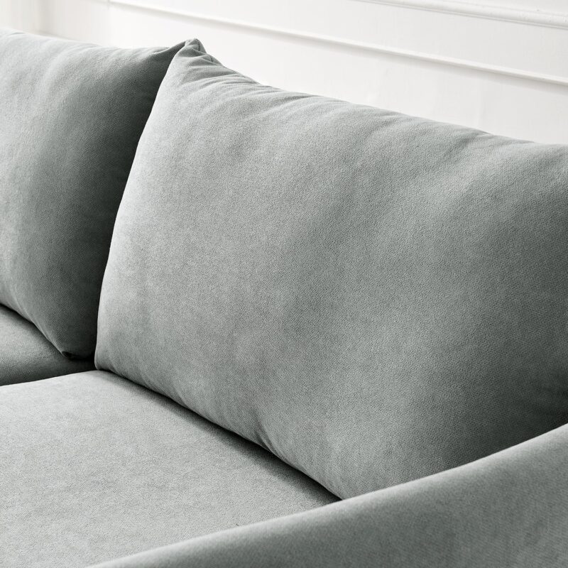 Bari Light Grey Brushed Fabric Sofa - Image 8