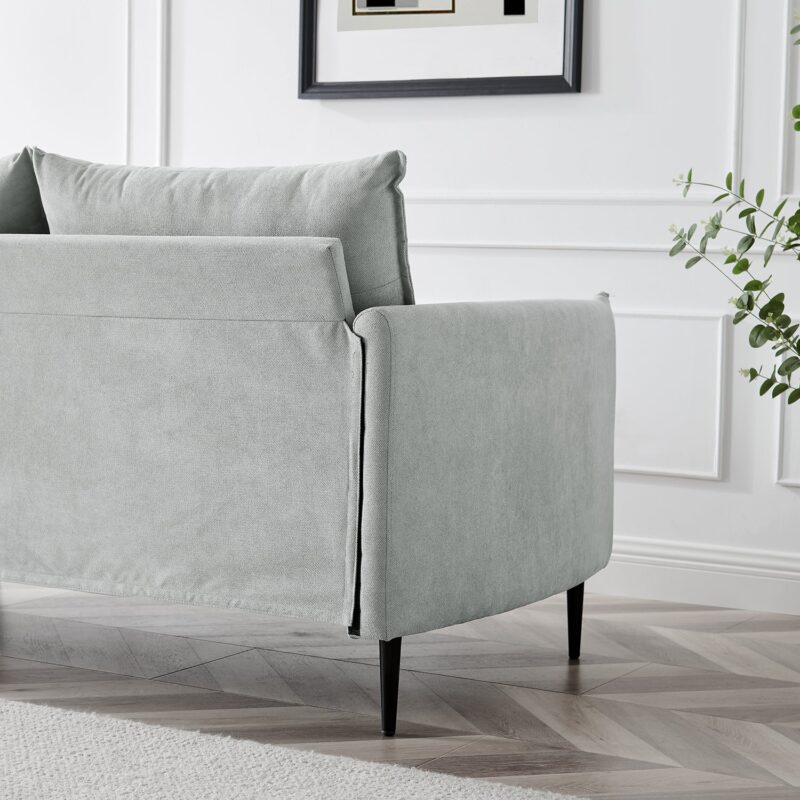 Bari Light Grey Brushed Fabric Sofa - Image 10