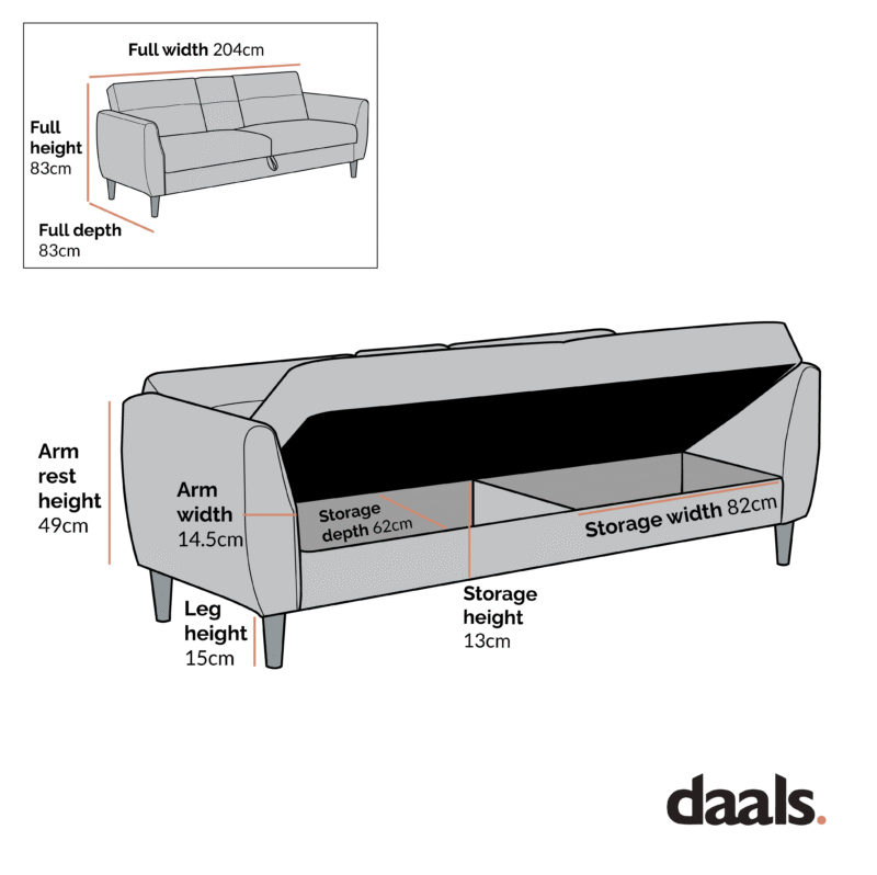 Latimer Grey Faux Leather 3-Seater Storage Sofa Bed - Image 7
