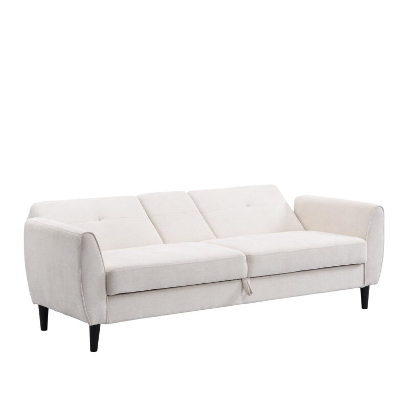 Latimer Beige Woven Fabric 3-Seater Storage Sofa Bed - Image 9