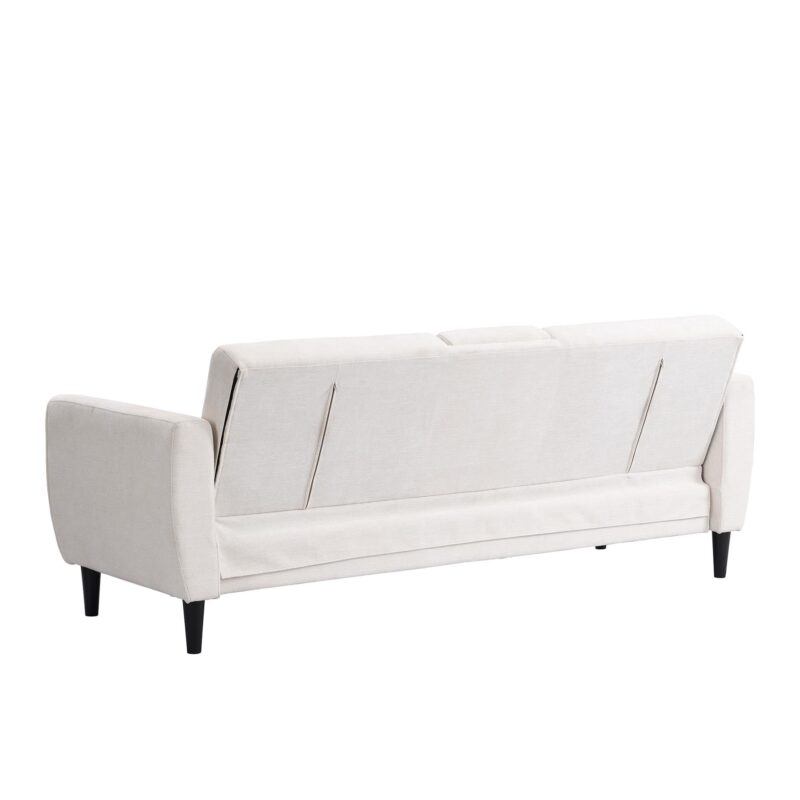 Latimer Beige Woven Fabric 3-Seater Storage Sofa Bed - Image 13