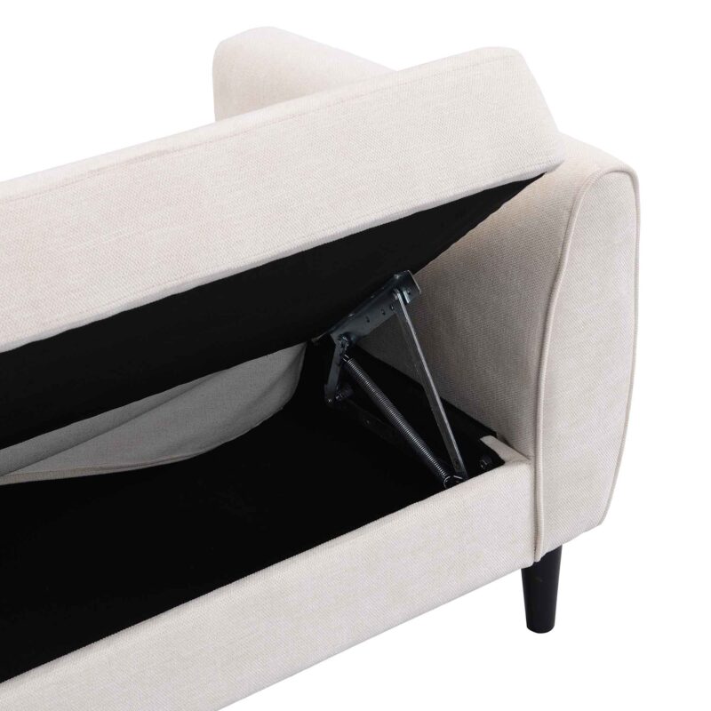Latimer Beige Woven Fabric 3-Seater Storage Sofa Bed - Image 19