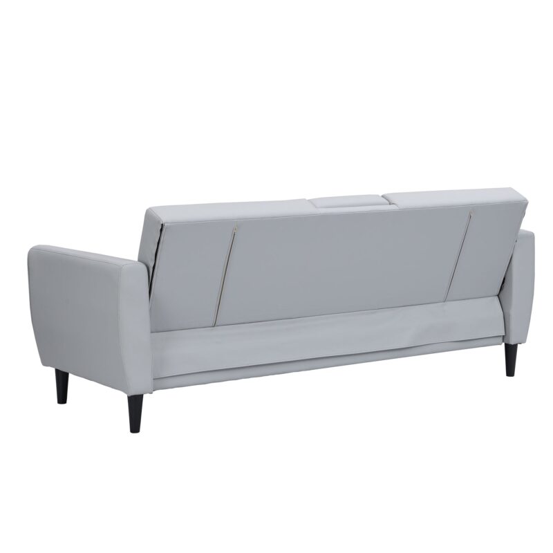Latimer Grey Faux Leather 3-Seater Storage Sofa Bed - Image 13