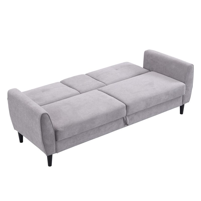 Latimer Light Grey Brushed Fabric 3-Seater Storage Sofa Bed - Image 10