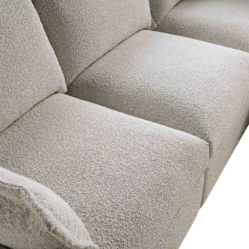 Byron Pillow Edge Mist Grey Boucle Modular Sofa, 5-Seater Corner - Image 9