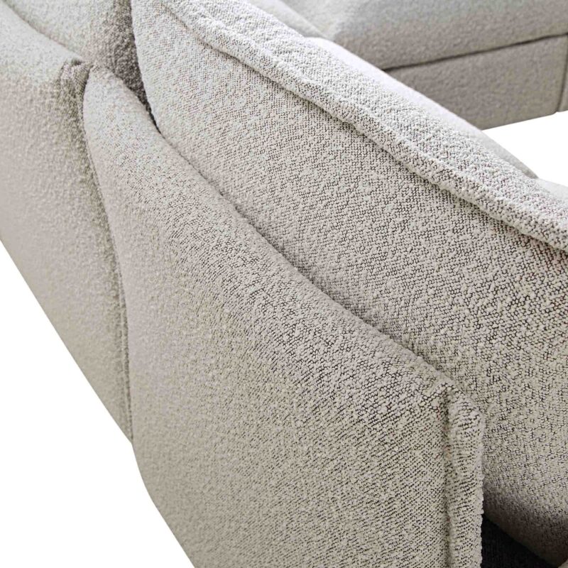Byron Pillow Edge Mist Grey Boucle Modular Sofa, 5-Seater Corner - Image 11
