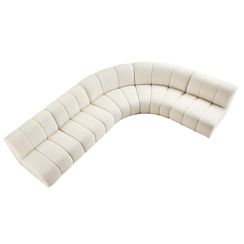 Granvia Ecru Boucle Modular Sofa, 5-Seater Grand L-Shaped Sofa - Image 3
