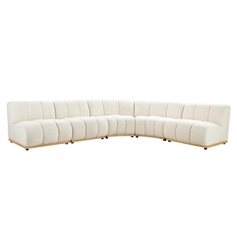 Granvia Ecru Boucle Modular Sofa, 5-Seater Grand L-Shaped Sofa - Image 7