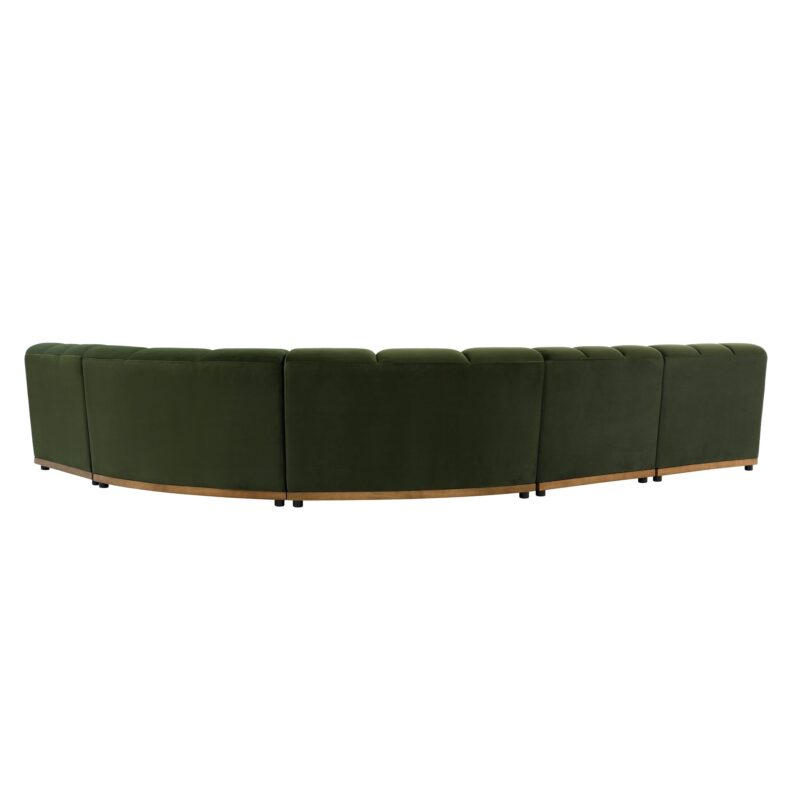 Granvia Moss Green Velvet Modular Sofa, 5-Seater Grand L-Shaped Sofa - Image 6