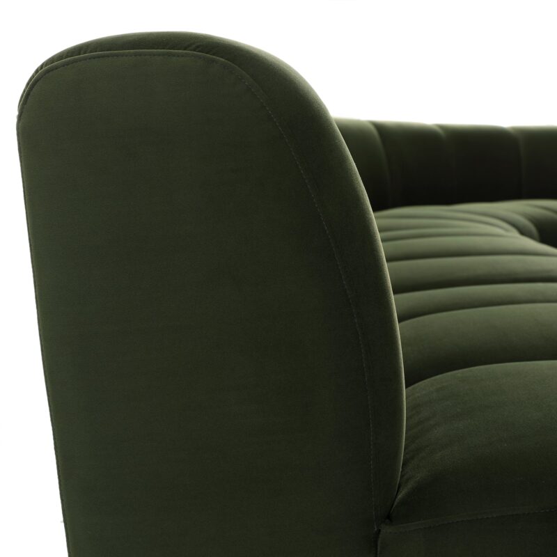 Granvia Moss Green Velvet Modular Sofa, 5-Seater Grand L-Shaped Sofa - Image 7