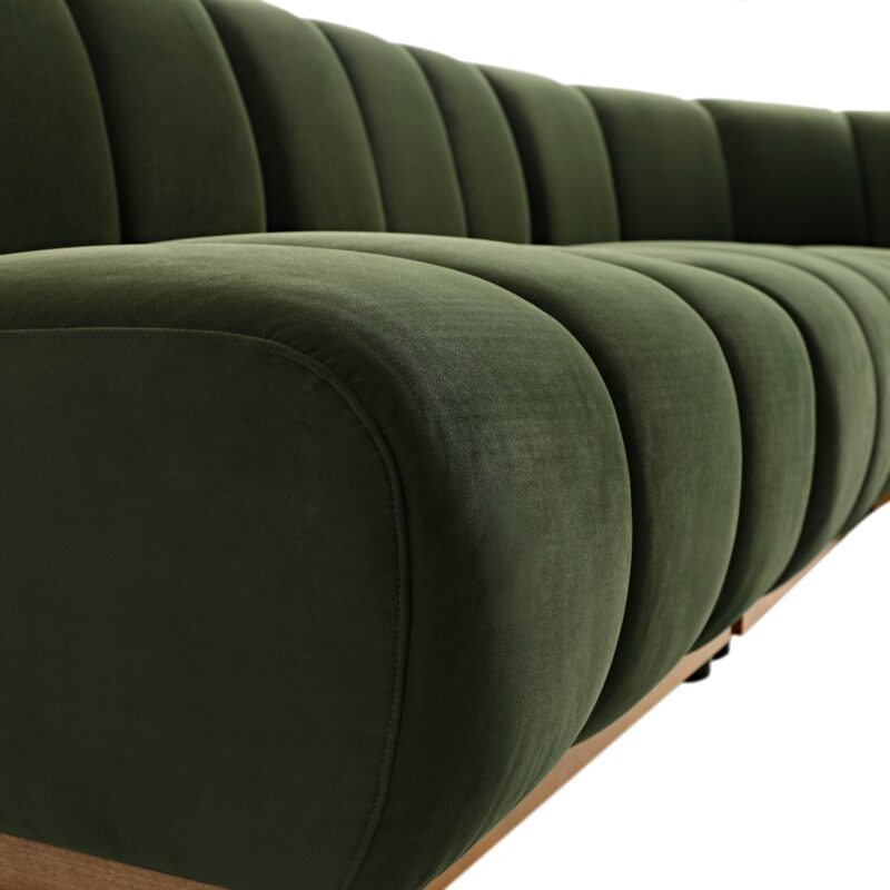 Granvia Moss Green Velvet Modular Sofa, 5-Seater Grand L-Shaped Sofa - Image 8