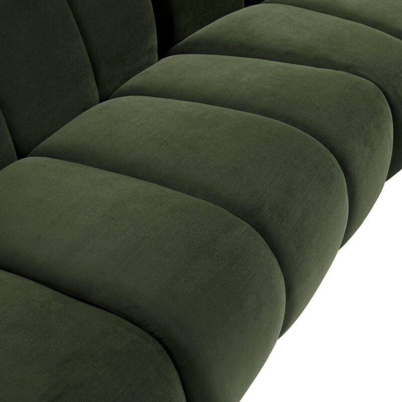 Granvia Moss Green Velvet Modular Sofa, 5-Seater Grand L-Shaped Sofa - Image 9