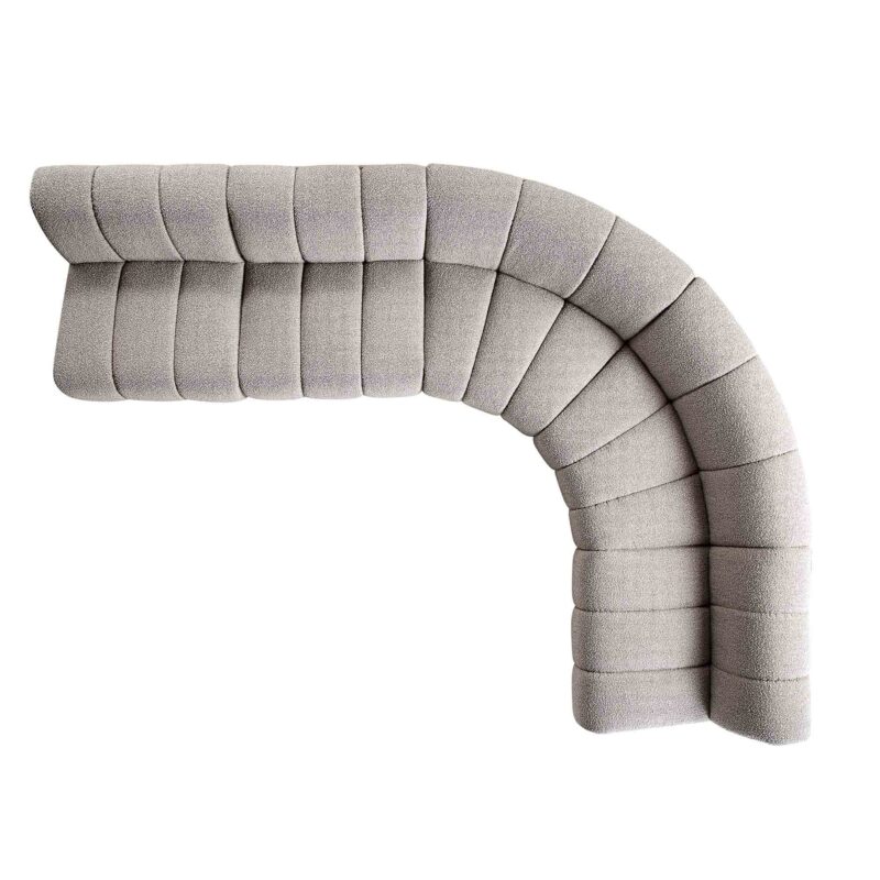 Granvia Taupe Boucle Modular Sofa, 5-Seater Grand L-Shaped Sofa - Image 3