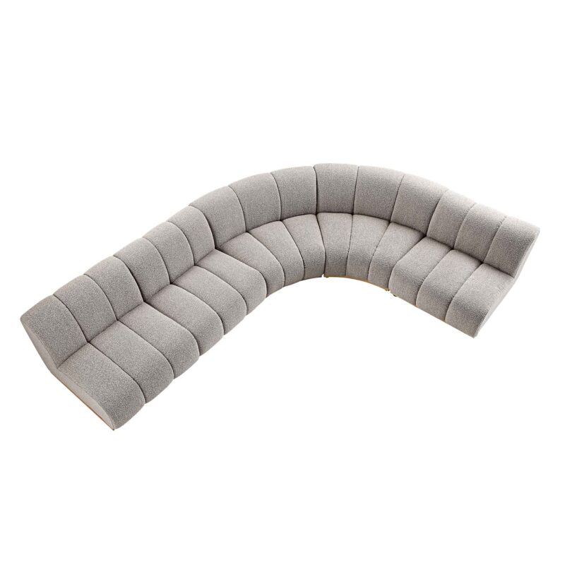 Granvia Taupe Boucle Modular Sofa, 5-Seater Grand L-Shaped Sofa - Image 4